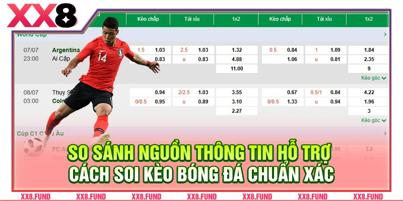 So sánh nguồn thông tin hỗ trợ cách soi kèo bóng đá chuẩn xác